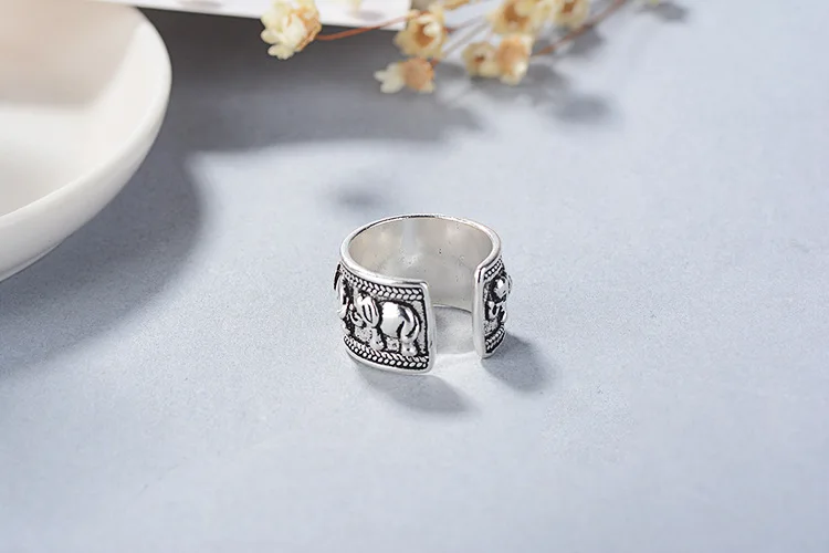 Настоящее серебро 925, большие кольца со слонами для женщин, массивные ювелирные изделия, кольцо на палец с животными, Стерлинговое серебро, ювелирные изделия anillos plata 925