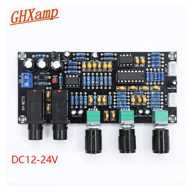 

2019 PT2399 Preamplifier Karaoke Reverb Microphone amplifier board Volume Dynamic Mic K song singing DC12-24V