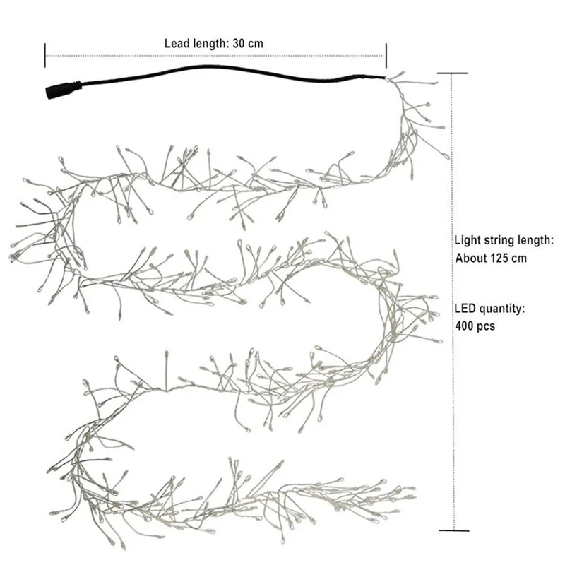 1,5 м 400 светодиодов маленькие лампочки струнные светильники для садовых и комнатных растений патио спальня Свадебные украшения Звездное