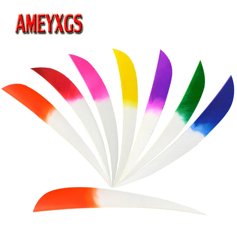

50pcs Archery 5inch Arrow Feathers Right Wing Colorful Turkey Feather Fit Carbon Arrow Wood Arrow Shooting Hunting Accessories