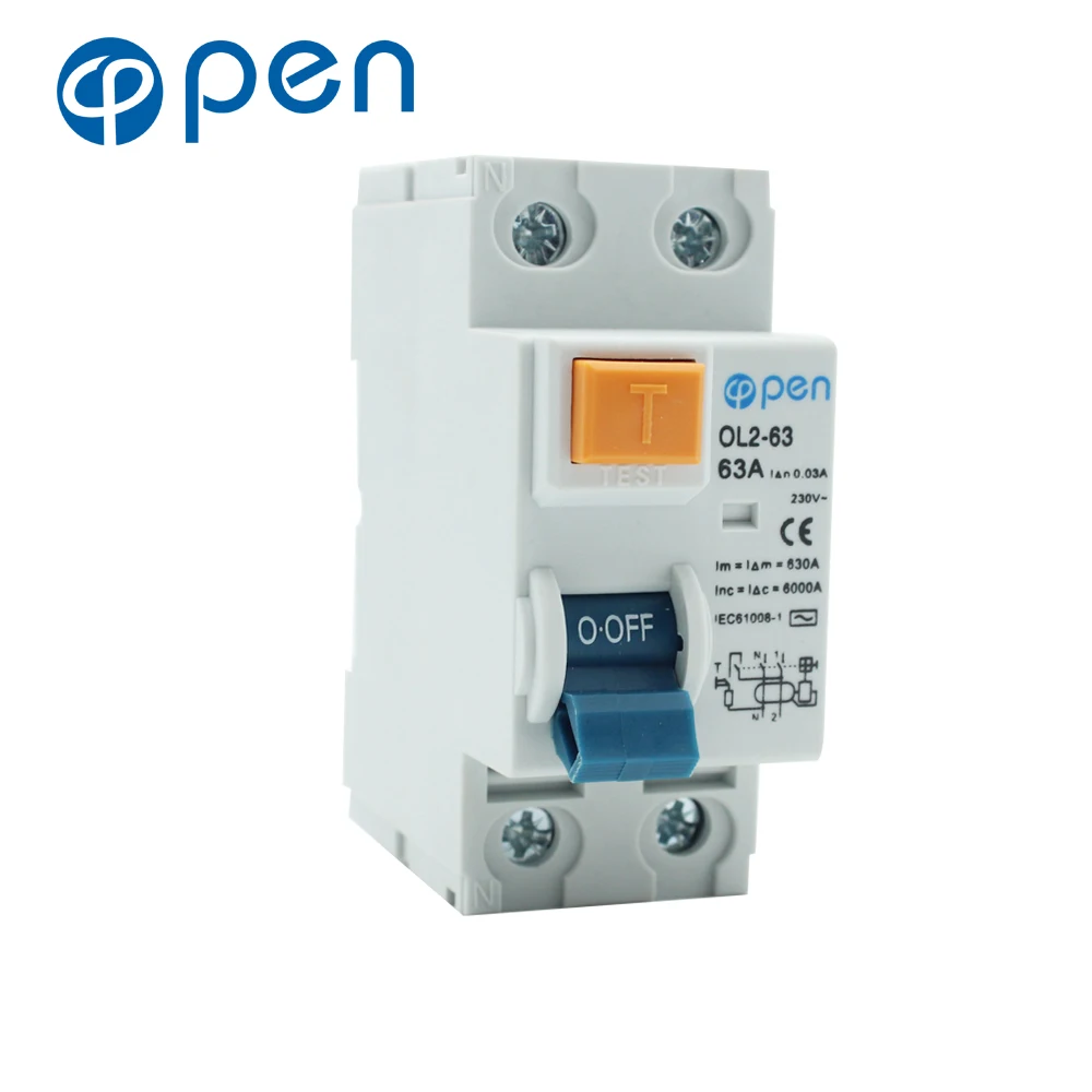 

2P 63A 30mA Leakage Circuit Breaker Residual Current Circuit Breaker RCCB leakage Short Circuit Protection