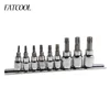 FATCOOL New 9pc Tamper Proof Torx Star Bit Socket Set  1/4