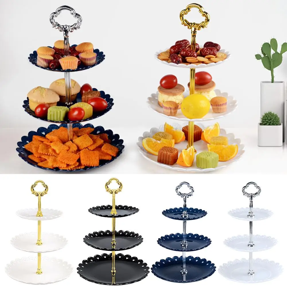 

3 Layer Fruit Cake Plate Holder Stand Home Festival Party Dessert Storage Rack