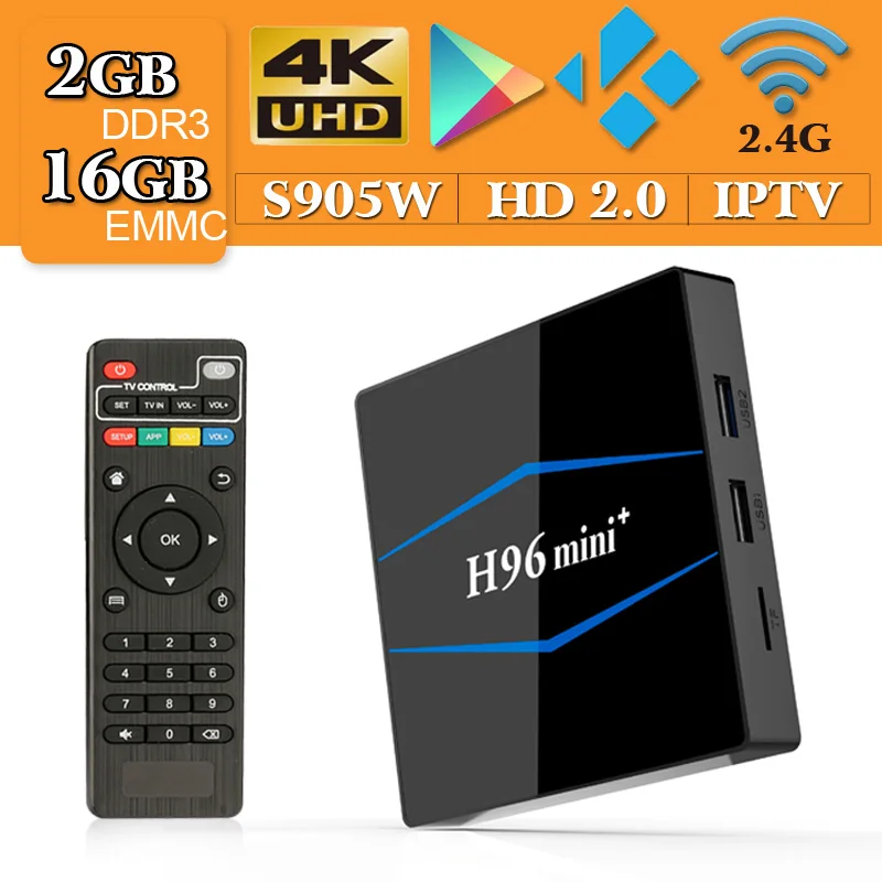 

H96 mini plus Android 7.1 Amlogic S905W 2GB/16GB tv box 2.4G WiFi HD 4K H.265 H96mini IPTV set top tv box VS X96mini TX3mini