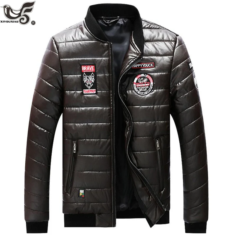 

XIYOUNIAO Men Leather Suede Jacket size M~7XL 8XL Motorcycle PU Leather Male Winter Bomber Jackets Outerwear Faux Leather Coat