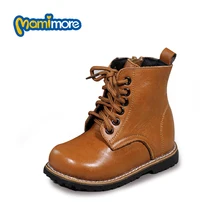 2 Colors Waterproof Toddler Boots 2017 Winter New Children Shoes Leather Martin Boots For Boys and Girls Rubber Sewing Hot Sale