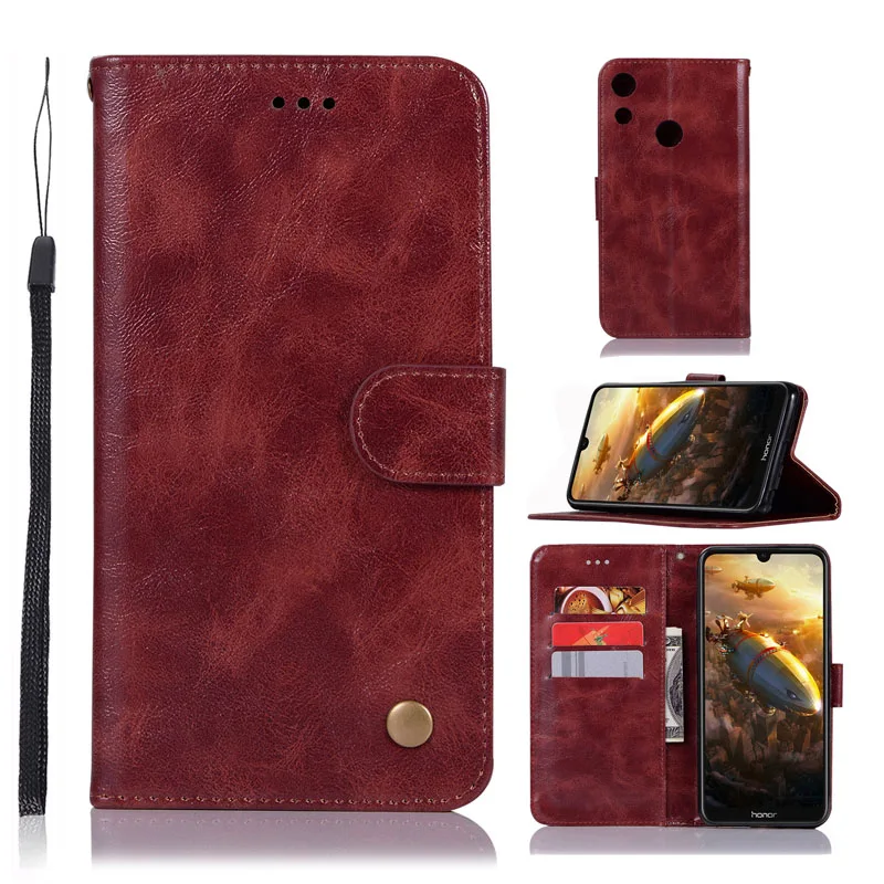 

Retro Case on Huawei Honor 8A Cover Y6 Prime 2019 Wallet Magnet PU Leather Flip Phone Case Huawei Honor8A JAT-LX1 Coque Funda