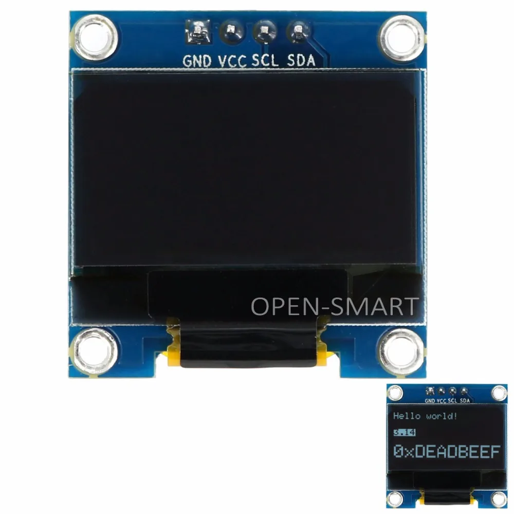 

0.96" Inch White I2C IIC OLED LCD Module Serial 128X64 LED Display for Arduino UNO R3 / 51 MSP420 STIM32 SCR lcd display