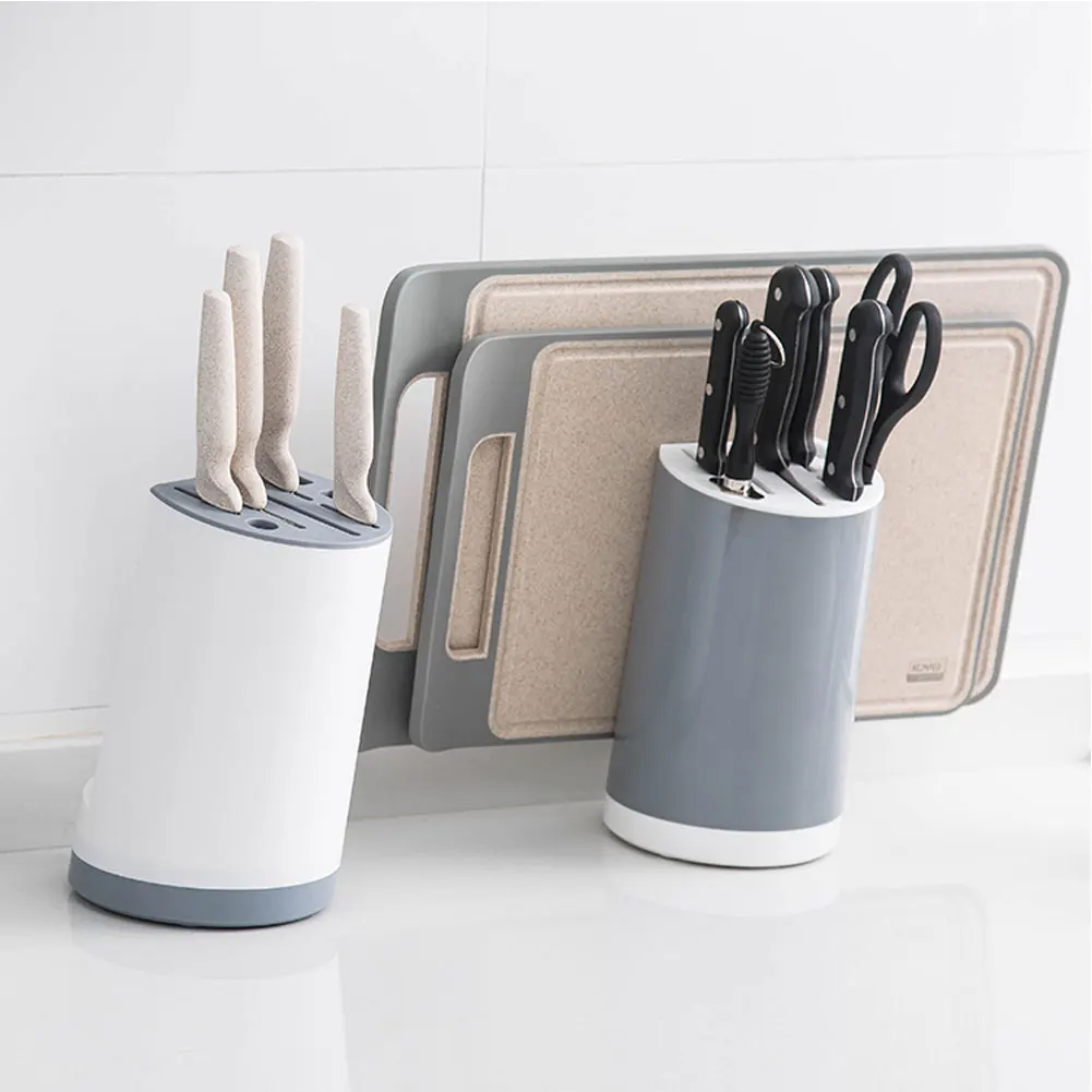 Многофункциональная подставка для ножей из бамбука с отверстиями, креативная кухонная стойка для хранения, подставка для ножей, подставка для ножей