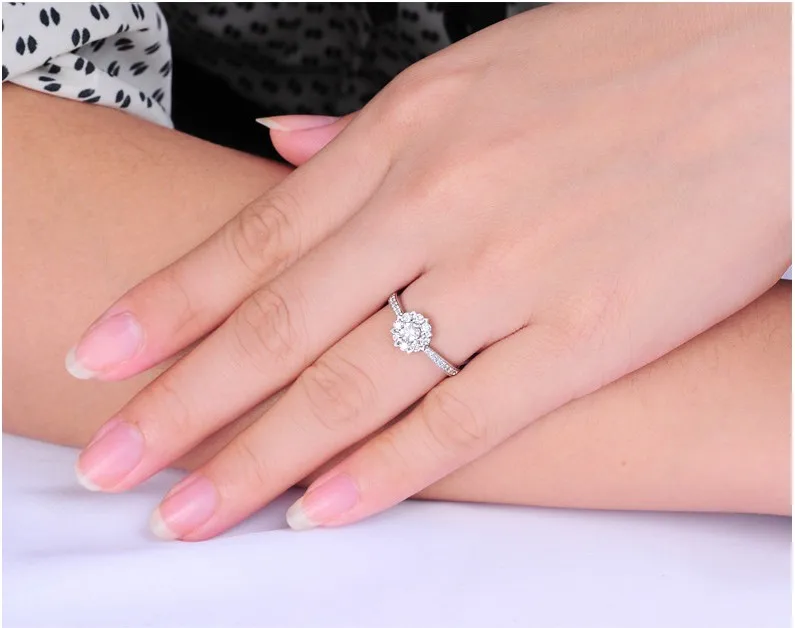 Женское Обручальное кольцо из серебра 925 пробы с фианитом|engagement ring|fashion engagement