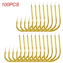 Erchang 100 шт. рыболовный крючок Размер 3-12# острые кованые рыболовные крючки высокая нержавеющая сталь Карп Рыболовный крючок высокое качество золотой цвет