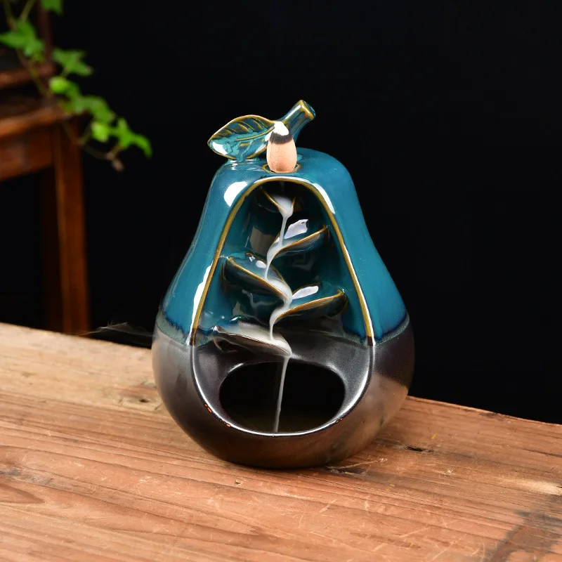 

Enough Stock Incense Burner with 10Pcs Incense Cones Ceramic Waterfall Incense Holder