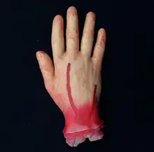 Scary trick Toy Scary Prop Latex Stump Blood font b Bloody b font Cut Hand Bone