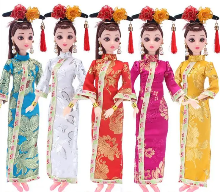 30 см Высокое качество Древние аксессуары для волос куклы Платье ручной работы для кукольной одежды китайская принцесса Gege Cheongsam вечерние