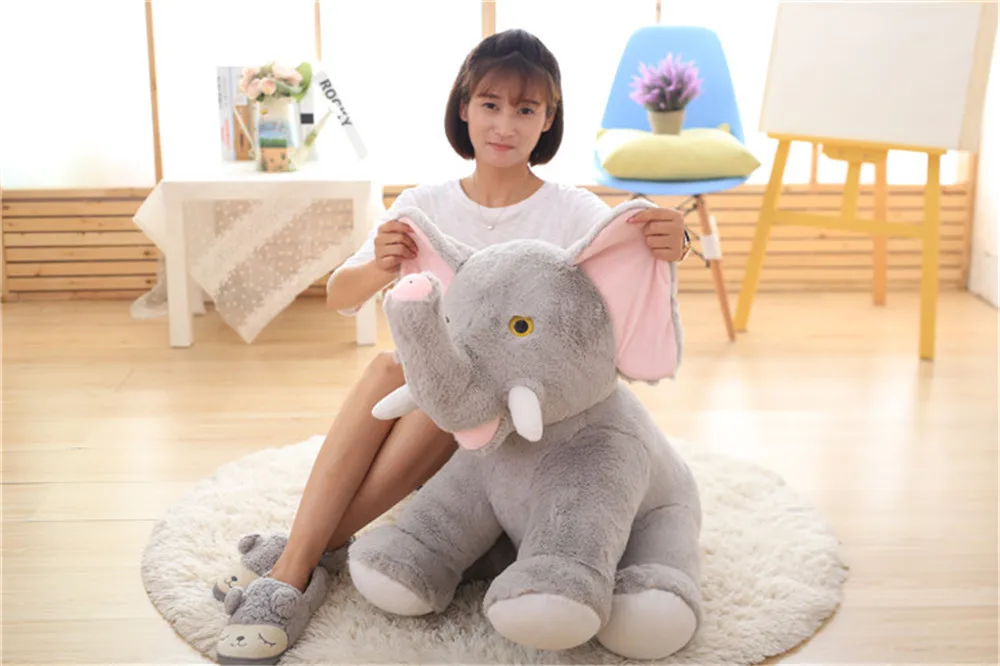 Fancytrader Pop Soft Forest Animal Plush Toy Lying Lion Elephant Tiger Horse Stuffed Doll Kids Play Toy Baby Gift2