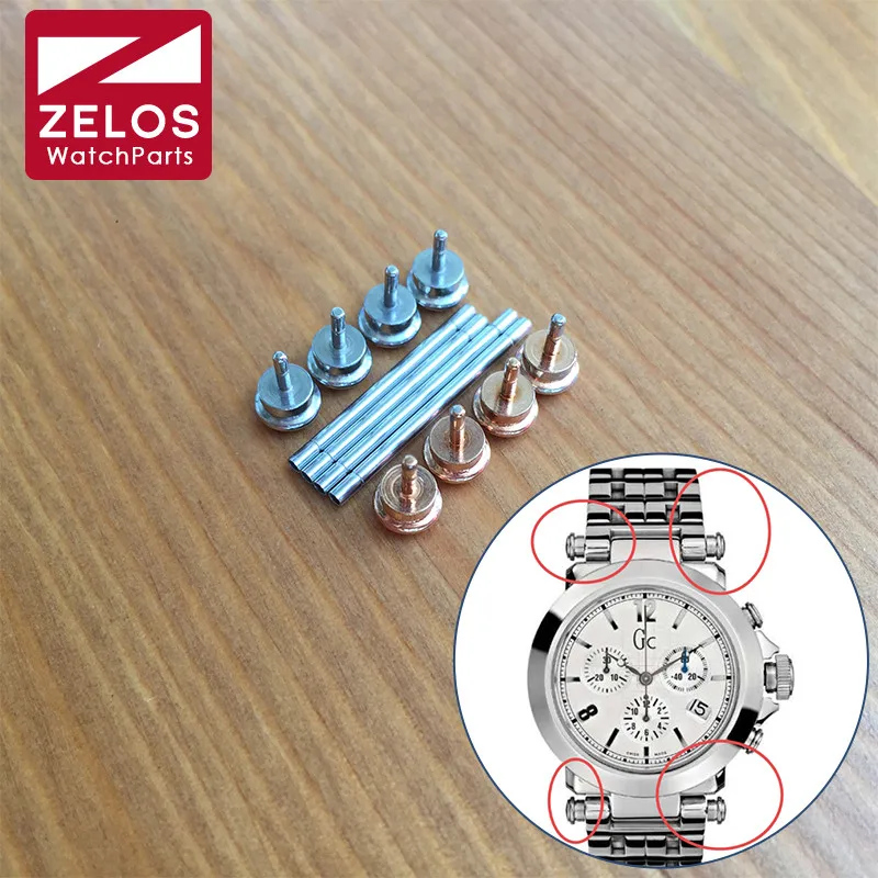 Qualité SUS304 Résistante à La Corrosion Sourcing Map 2pcs Montre Vis Tube Tige 18mm Intérieur Dia Acier Inoxydable Acier Montre Bracelet Épingles, Or Ton Attache Bracelet Montre SUS304