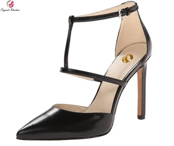 

Original Intention New Design Women Sandals Patent Leather Thin Heels Sandals Black Gray Nice Shoes Woman Plus US Size 4-15