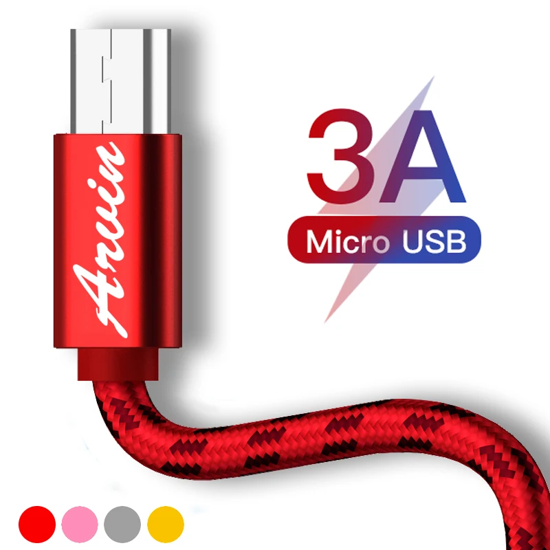 

Micro USB Cable 3A Fast Charging Microusb Charger Cord For Samsung Xiaomi Redmi Note 5 Pro Honor Data Android Phone Micro 1m 2m