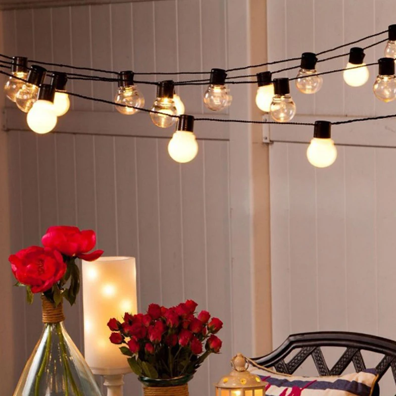 

5M G45 Bulb Globe String Lights With Clear Bulb Backyard Patio Lights Vintage Bulbs Decorative Outdoor Garland Wedding