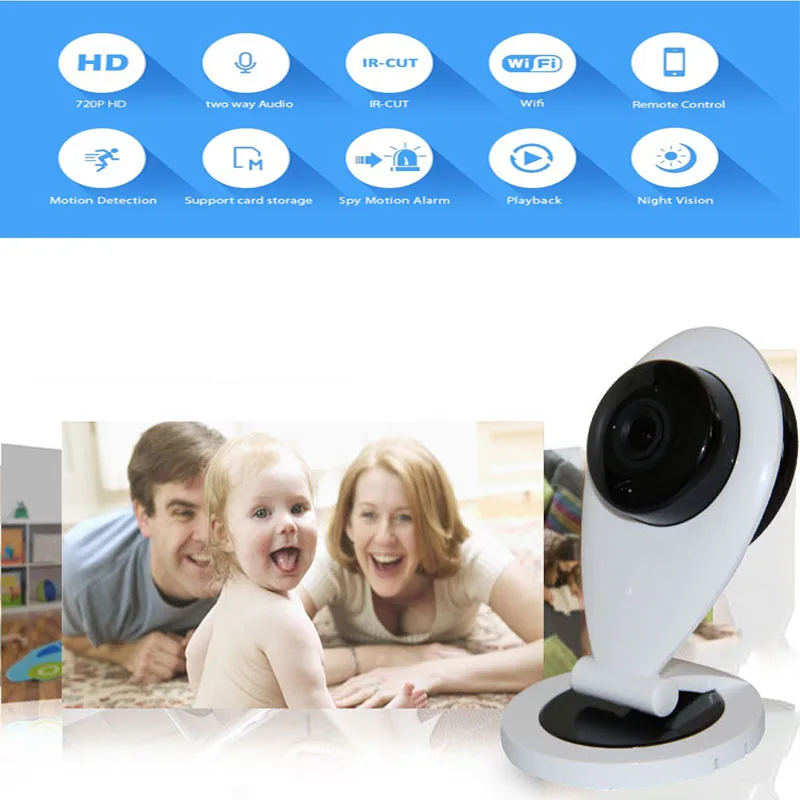 

Wifi Wireless IP Camera 720P 1.0MP CCTV Security IP Camera Baby Monitor Motion Detection EU US plug