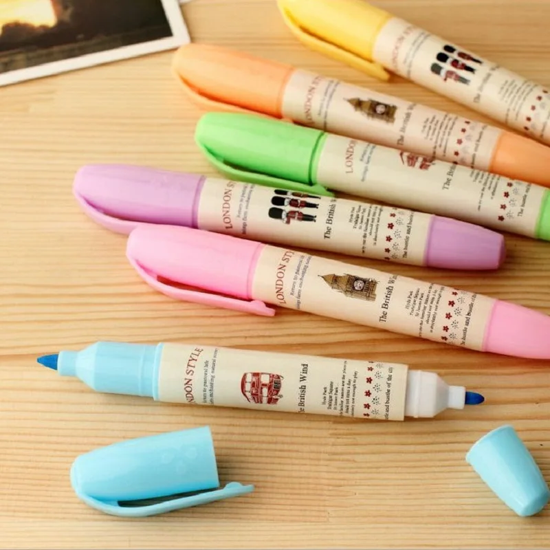 

Coloffice 1PCS Candy Colour Marker Highlighter Oblique Simple Fluorescent Pen Kawaii For Kid Student School Office Supplies