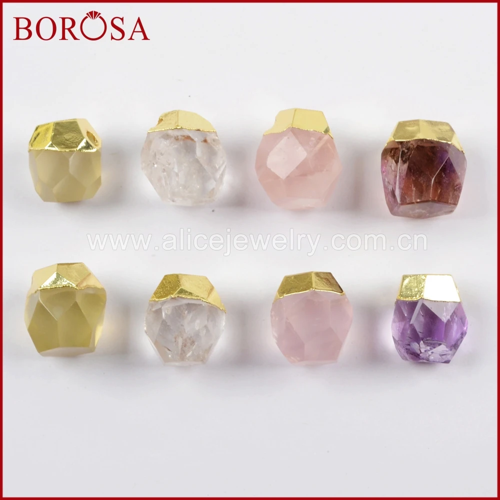 BOROSA 5/6 шт мульти-вид ограненные камни из бисера Природные драгоценные Аметисты