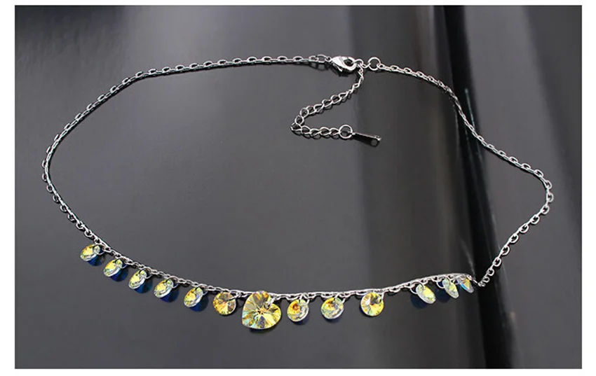 SHDEDE ожерелья в форме сердца с кулоном из кристаллов Swarovski модные ожерелья-Чокеры для женщин Свадебные ювелирные изделия Подарок на годовщину-14092