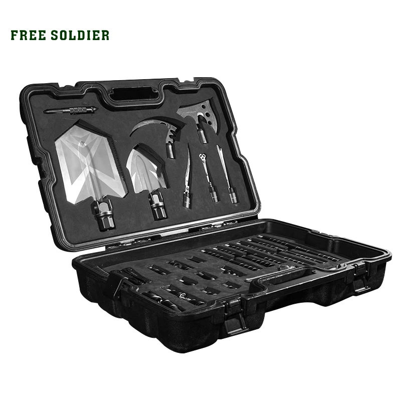 

FREE SOLDIER Outdoor toolbox shovel multifunction tool kit shovel camping vehicle-mounted tools and equipment