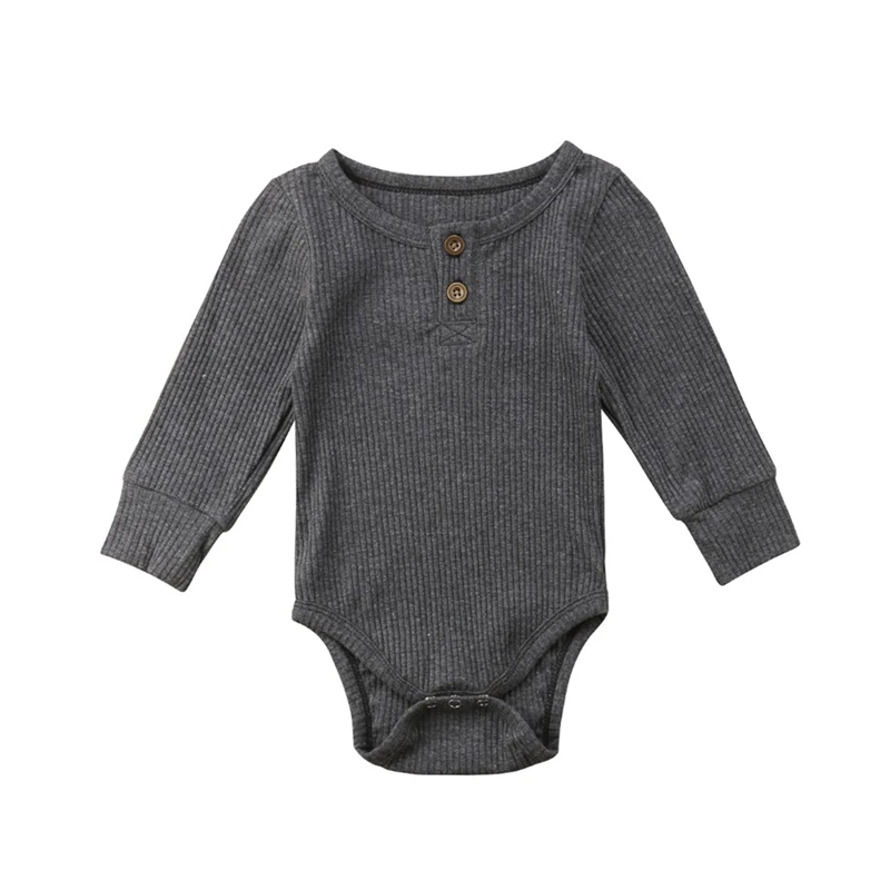 جديد الوليد الطفل الرضيع الفتيان الفتيات القطن طويل الأكمام الصلبة رومبير بذلة Playsuit الملابس تتسابق عارضة