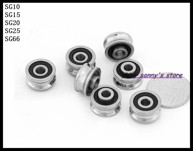 5pcs/Lot SG10 SG15 SG20 SG25 SG66 U Groove Bearing Steel Pulley Ball Bearings Track Guide Roller Bearing Brand New 5pcs/Lot SG10 SG15 SG20 SG25 SG66 U Groove Bearing Steel Pulley Ball Bearings Track Guide Roller Bearing Brand New
