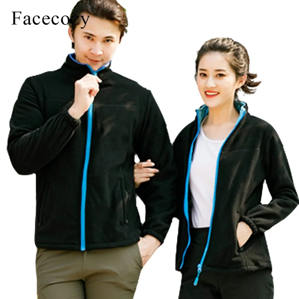 

Facecozy Men Women SoftShell Fleece Hiking Camping Jacket Thick Warm Zipper Coat 2019 Autumn Winter Lovers Outdoor Sport Jackets