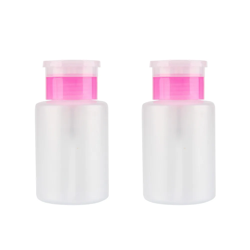 5Pcs 180ml Clear Small Pressure Bottles Empty Dispenser Pump Nail Art