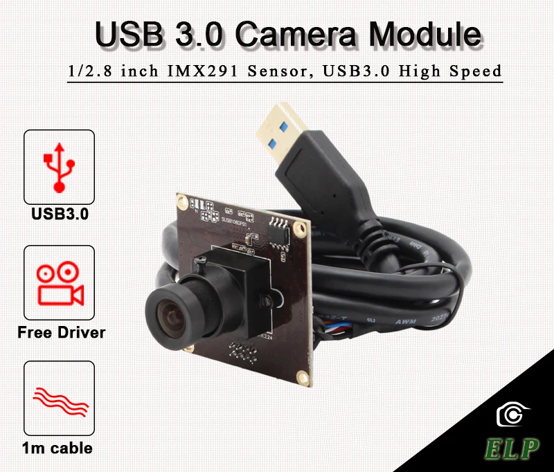 ELP Бесплатная драйвер IMX291 CMOS сенсор MJPEG YUYV 1080 p 50 fpsOTG Быстрый USB 3,0 PCB камера для Industrual устройств