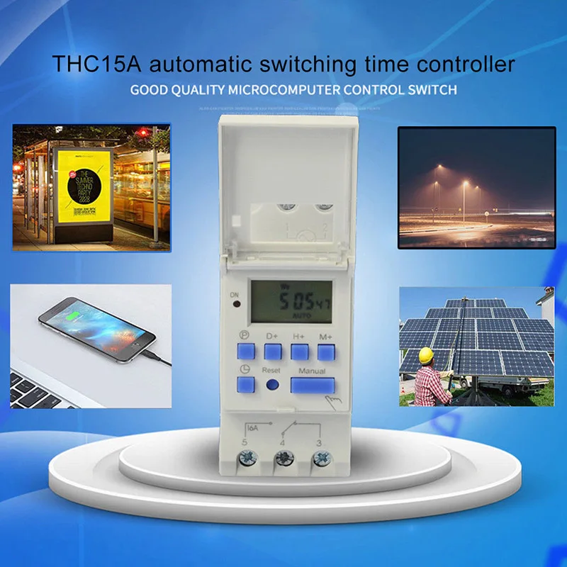 

THC15A Digital Timer Switch Relay Control LCD DIN Programmable TN88