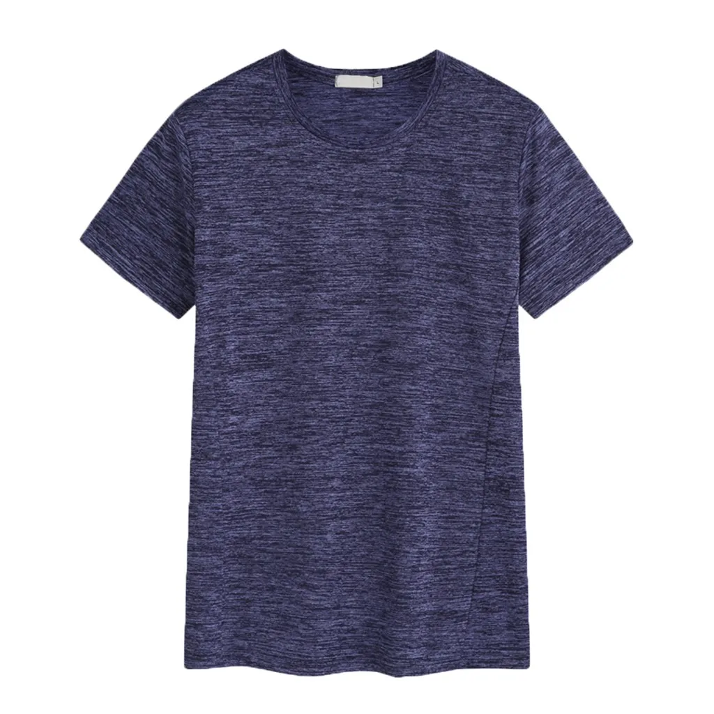 Chamsgend Men's Short Sleeve Sports T-Shirt Fitness Breathable Quick-drying Elastic Plus Size tshirt Running Casual T-shirt tops | Спорт и