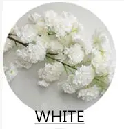 Новые Красивые Искусственные цветки вишни цветок лоза шелк Глициния DIY Свадебные вечерние украшения для дома - Цвет: Белый