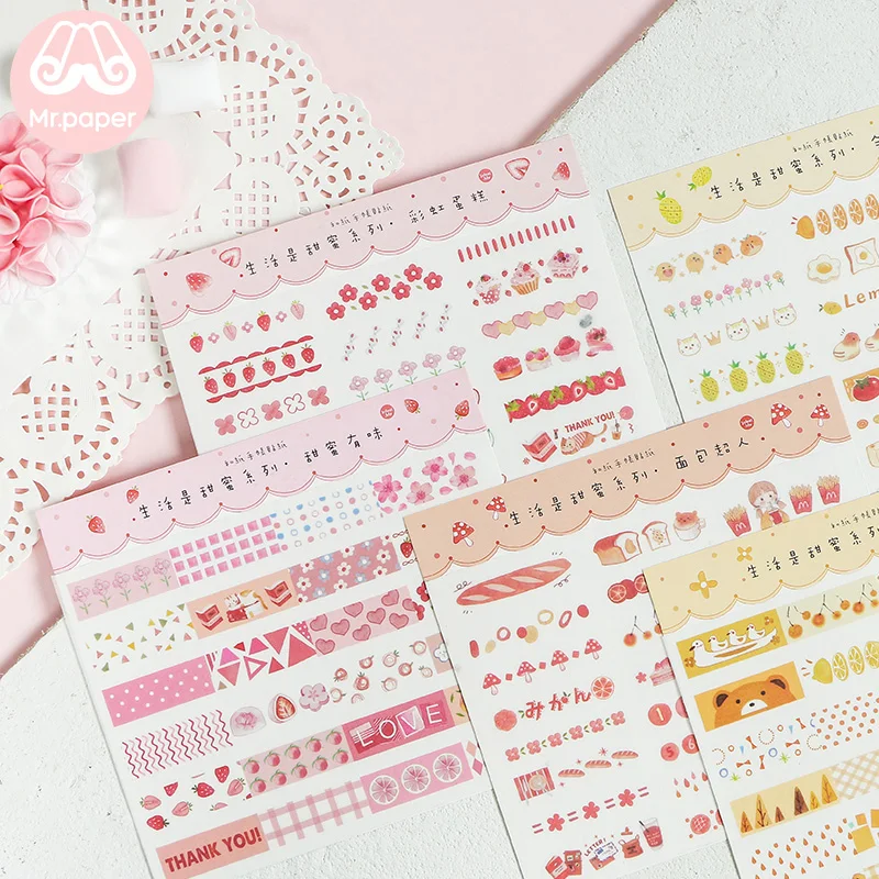 Mr. paper 10 видов конструкций красочные японские Kawaii Deco клейкие полоски Скрапбукинг