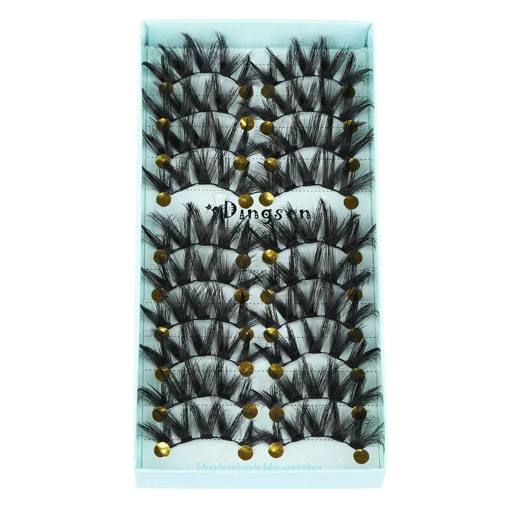10 пар натуральные длинные накладные ресницы 3D Искусственные норковые волосы Накладные ресницы ручной работы накладные ресницы крест - Цвет: 17