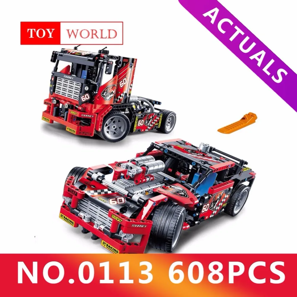 

608pcs Race Truck Car 2 In 1 Transformable Model Building Block Sets Decool 3360 DIY Toys Compatible With Legoe Technic