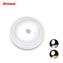 Датчик движения светодиодный светильник для шкафа с магнитной легкой установкой беспроводной настенный шкаф лестница и спальня PIR ночник AAA батарея