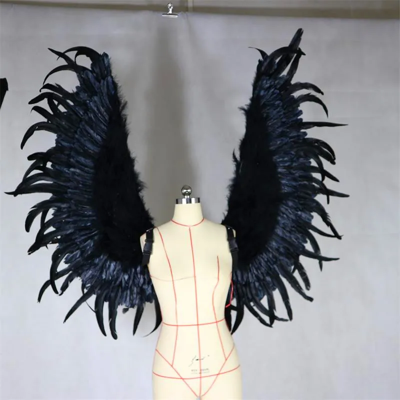 

New angel wings black devil feather wing props model runway show stage performance festival party cosplay large adult props