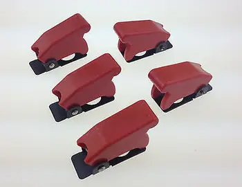 

Baomain 10Pcs 12mm Mount Dia. Red Safety Flip Cover for Toggle Switch
