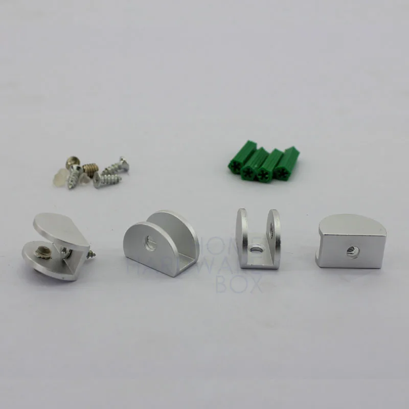 shower room 3/8" thickness 10mm glass shelf holder bracket aluminum 4