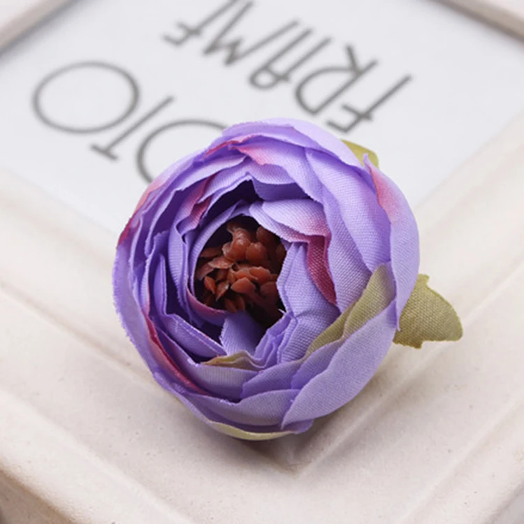 10pcs/lot 5cm Mini Rose Peony Head Silk Artificial Flower For Wedding Home Decoration DIY Wreath Scrapbook Gift Box Craft Flower