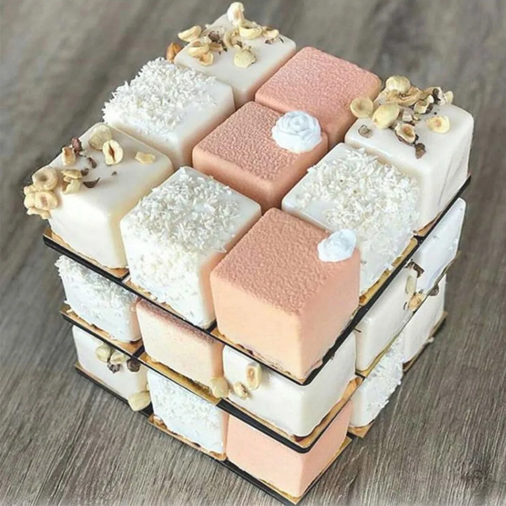 Полостей Мини силиконовая форма для духовки, силиконовые формы для шоколада, кубический лоток Рубика для желе для мыла, силиконовая форма для торта