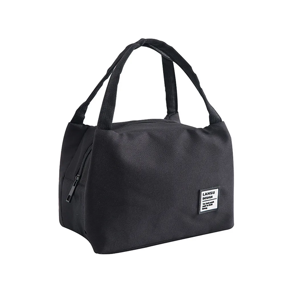 Одноцветная Портативная сумка для обеда, термоизолированная сумка для еды, безопасная сумка для обеда для детей, женская и мужская Холщовая Сумка-тоут# EP
