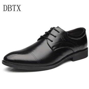 

Men Dress Shoes Classic Genuine Leather Luxury Italian Formal Oxford shoes Male Fashion Flats Pointed Toe Work Shoes 325