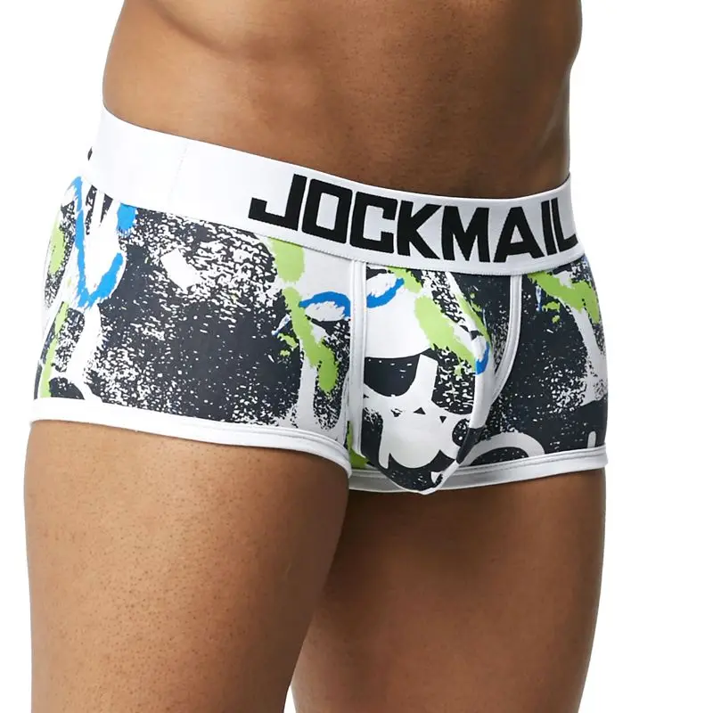 JOCKMAIL, сексуальные мужские хлопковые трусы, боксеры, мужское нижнее белье, одноцветные мужские шорты, дышащее нижнее белье, полосатые боксеры шорты, мужские боксеры