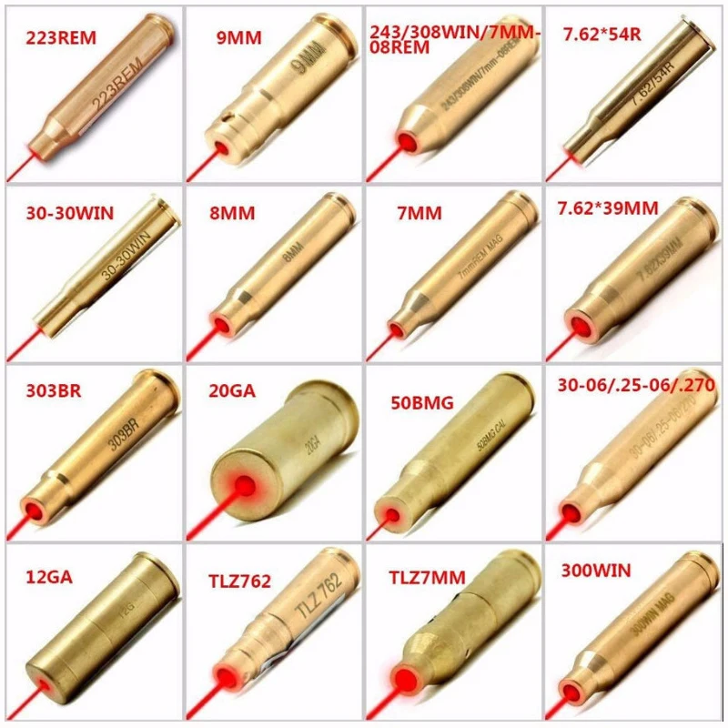 

AR 15 tactical gun accessories 5mW Laser calibrator 50BMG 300WIN MAG red laser bore sight for Glock pistol for hunting shooting