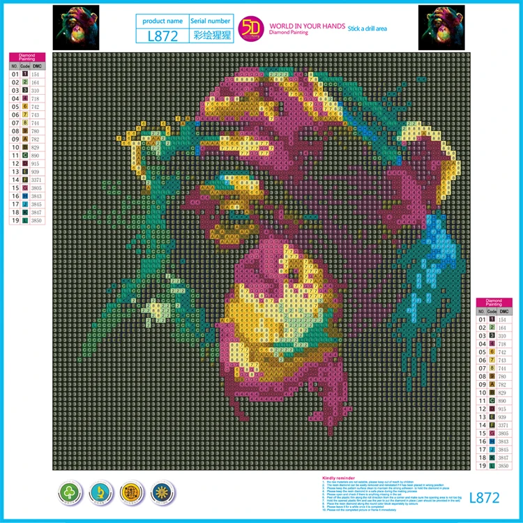 5d-diy-diamond-painting-Cross-stitch-Full-Diamond-embroidery-diamond-mosaic-pattern-Colorful-abstract-orangutan-Animal